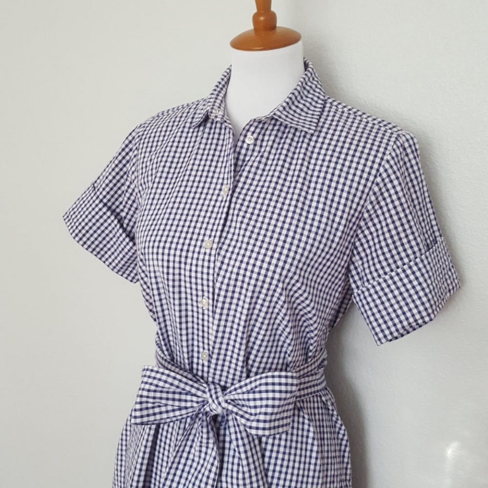 SOLD    Lisa Marie Fernandez Gingham Shirt Dress - Picture 4 of 8